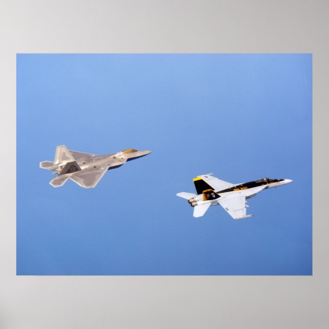 F-22 Raptor  and FA-18 Super Hornet Poster (Front)