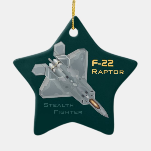 F-22 Raptor Ceramic Tree Decoration (Front)