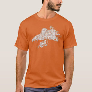 F-22 Raptor Fighter Aircraft Air Force Blueprint  T-Shirt