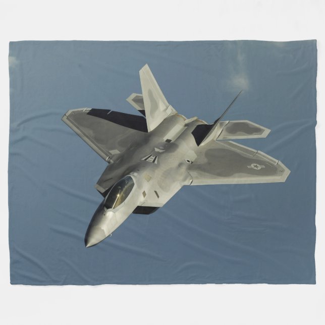 F-22 Raptor Fighter Jet Fleece Blanket (Front (Horizontal))