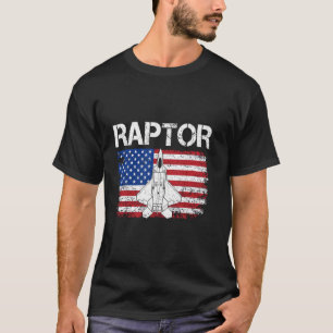 F-22 Raptor Flag USA Fighter Military Aeroplane Pi T-Shirt