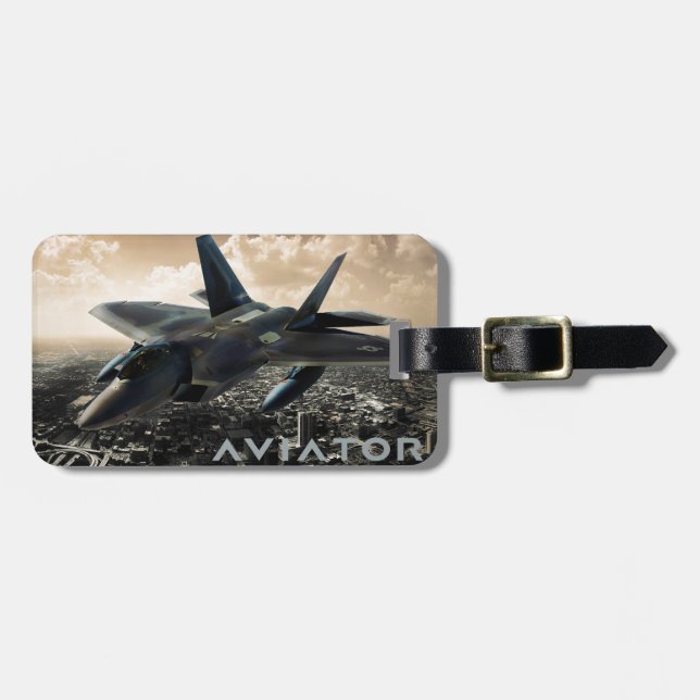 F-22 Raptor Jet Fighter Luggage Tag (Front Horizontal)