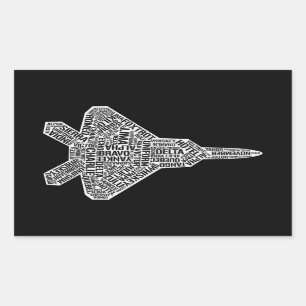 F-22 Raptor Jet Plane  - Patriotic Stickers