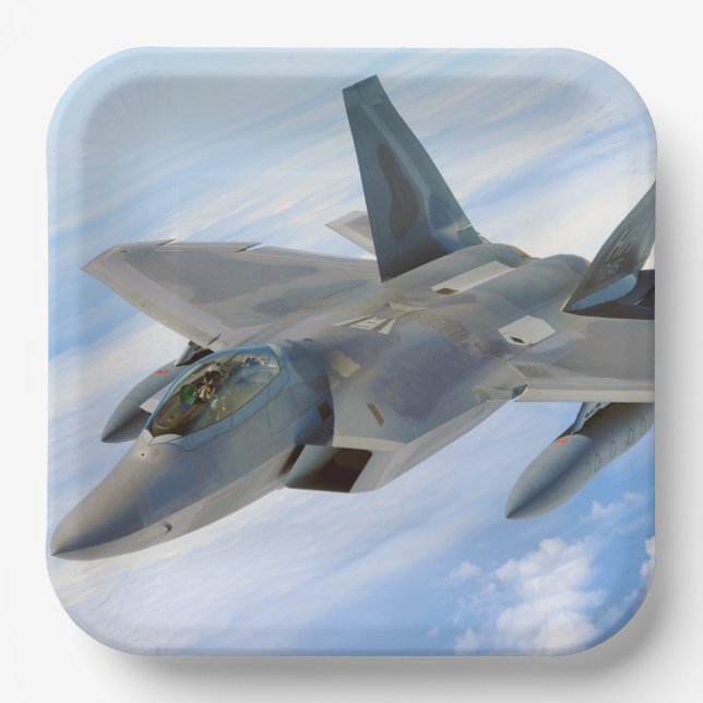 F-22 Raptor Military Jet Paper Plate (Front)