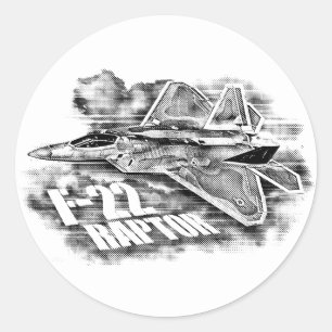 F-22 RAPTOR NULL CLASSIC ROUND STICKER