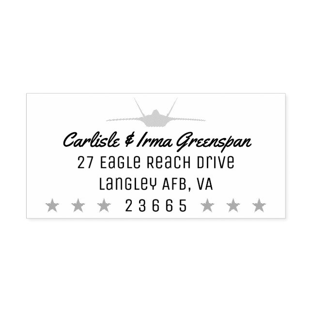F-22 Raptor Return Address Stamp with Stars (Imprint)
