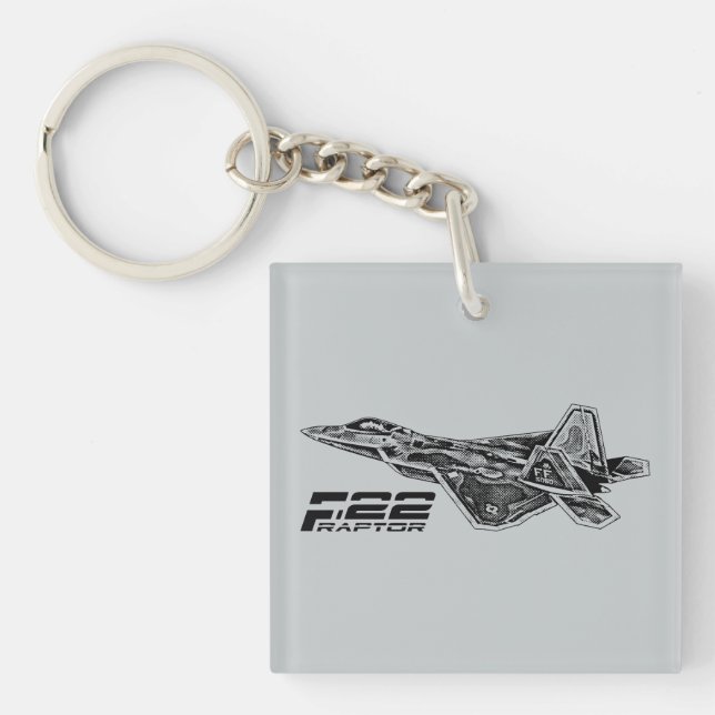 F-22 RAPTOR Square (double-sided) Keychain (Front)