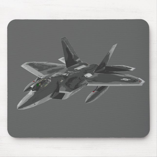 F 22 Raptor Stealthy Fighter Aircraft Mouse Mat (Front)
