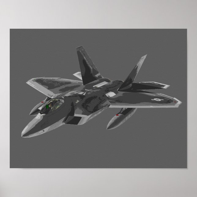F 22 Raptor Stealthy Fighter Aircraft Poster (Front)