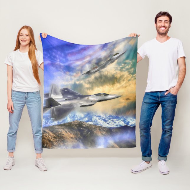 F-22 RAPTORS OVER AMERICA  FLEECE BLANKET (In Situ)