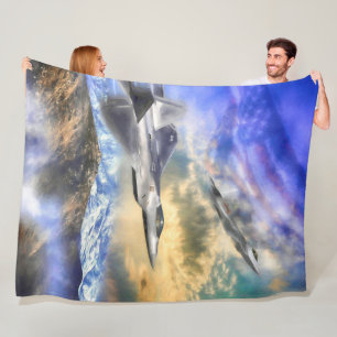 F-22 RAPTORS OVER AMERICA  FLEECE BLANKET