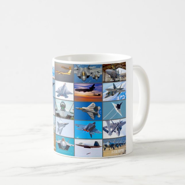 F-22A RAPTOR “MONTAGE” COFFEE MUG (Front Right)