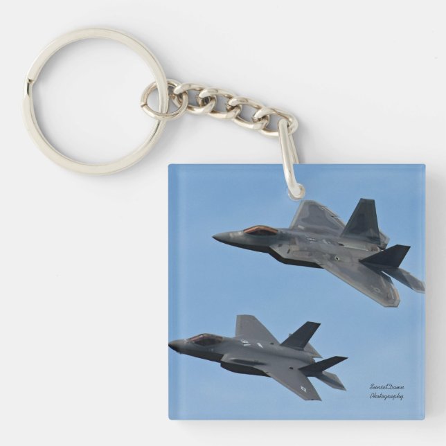 F-35 and F-22 Fighter Jet Key Ring (Front)