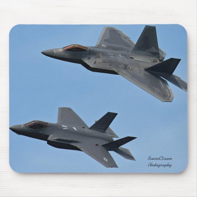 F-35 and F-22 Fighter Jet Mouse Mat (Front)
