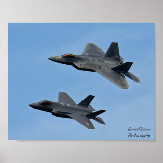 F-35 and F-22 Fighter Jet Poster
