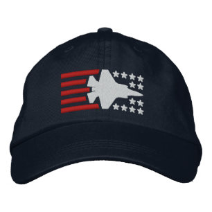 F-35 Fighter Jet Stars and Stripes Embroidered Hat