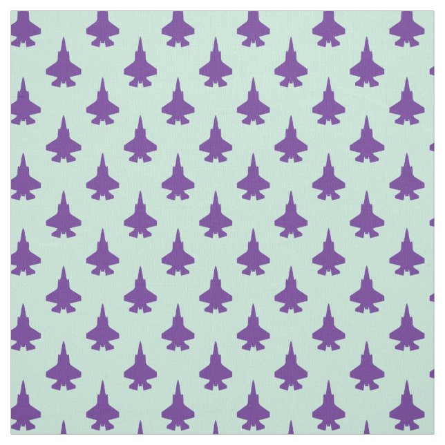 F-35 Lightning 2 Fighter Jets Pattern Purple Fabric (Swatch)
