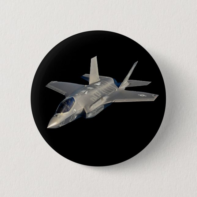 F-35 Lightning II Panther Jet Fighter 6 Cm Round Badge (Front)