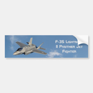 F-35 Lightning II Panther Jet Fighter in Sky Bumper Sticker