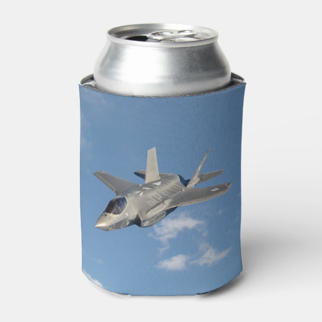 F-35 Lightning II Panther Jet Fighter in Sky Can Cooler (Can Front)
