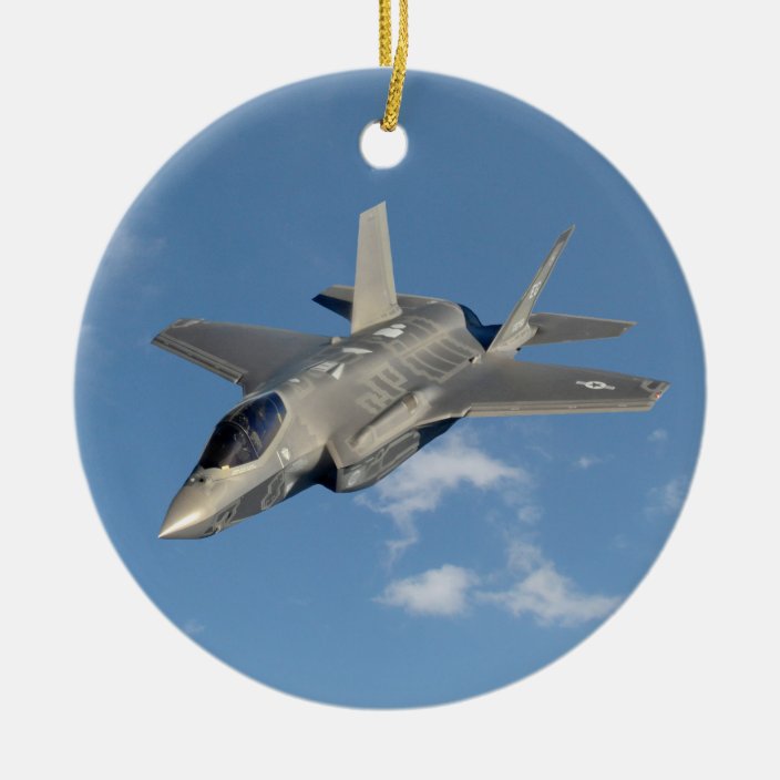 F-35 Lightning II Panther Jet Fighter in Sky Christmas Ornament