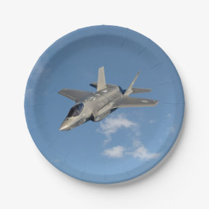 F-35 Lightning II Panther Jet Fighter in Sky Paper Plate