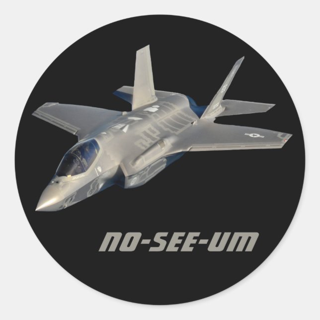 F-35 No-See-Um Jet Fighter Classic Round Sticker (Front)