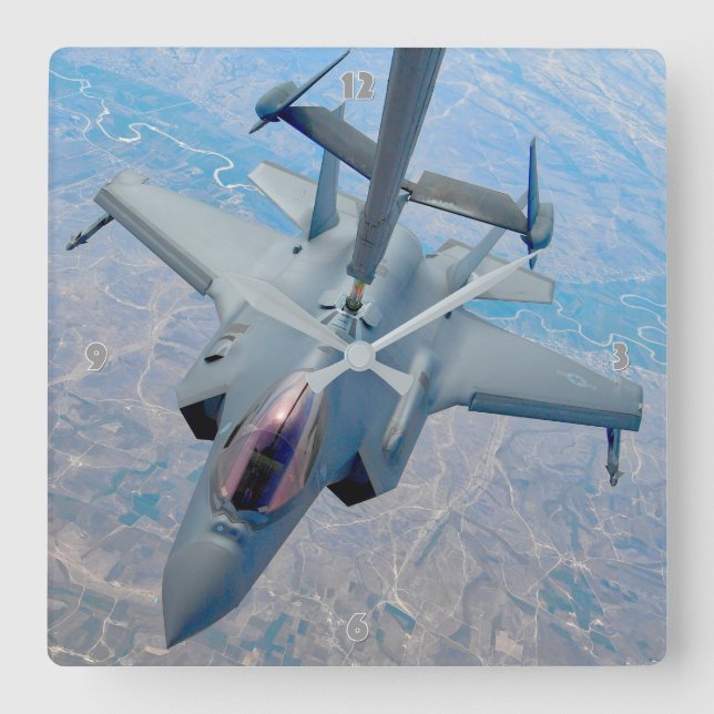 F-35A LIGHTNING II SQUARE WALL CLOCK (Front)