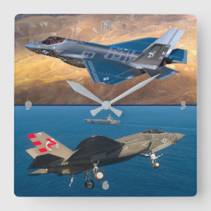 F-35C LIGHTNING II SQUARE WALL CLOCK