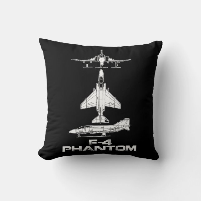 F-4 Phantom Fighter Jet Aeroplane Pilot Military A Cushion (Front)