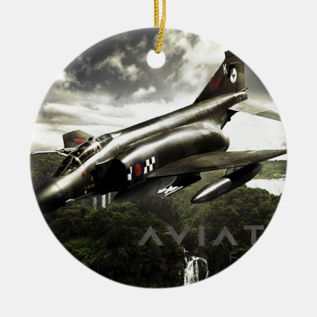 F-4 Phantom Fighter Jet Ceramic Tree Decoration (Front)