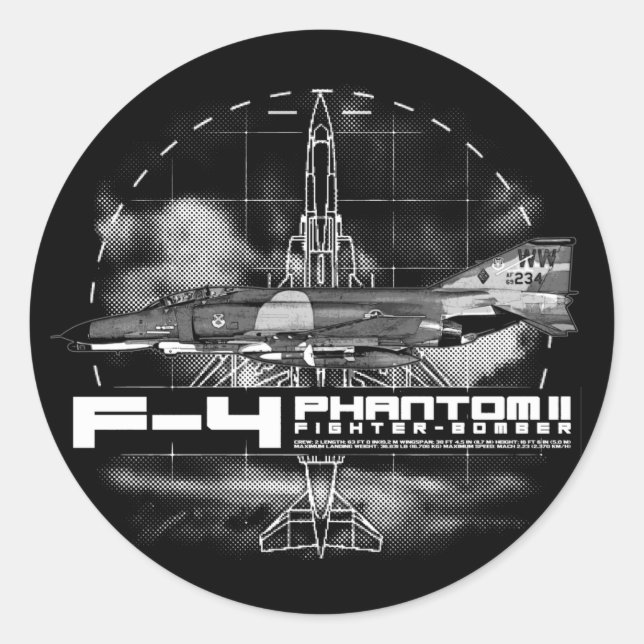 F-4 Phantom II Classic Round Sticker (Front)