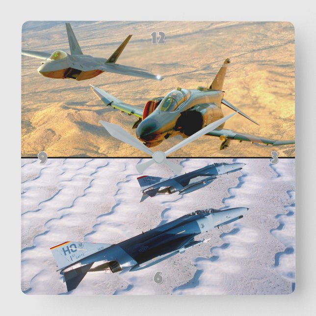 F-4 PHANTOM SQUARE WALL CLOCK (Front)