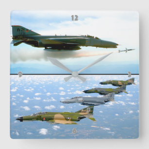 F-4 PHANTOM SQUARE WALL CLOCK