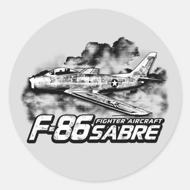 F-86 Sabre Classic Round Sticker (Front)