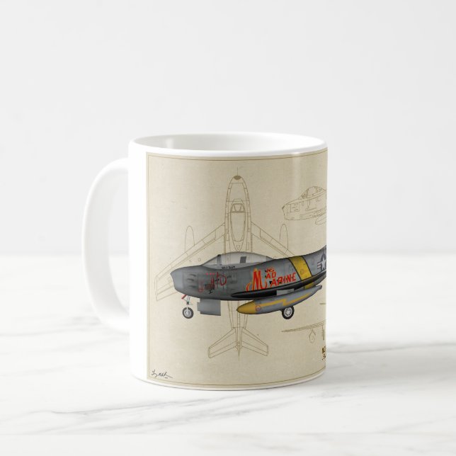 F-86 Sabre Jet coffee mug (Front Left)