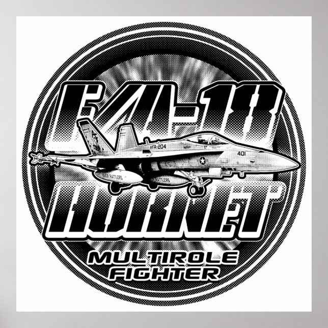 F/A-18 Hornet Poster Template WT Poster (Front)