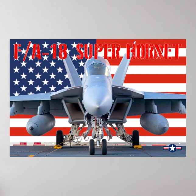 F/A-18 SUPER HORNET US FLAG POSTER (Front)