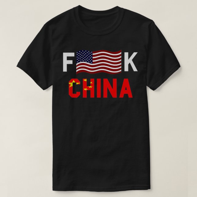 F American Flag K China  T-Shirt (Design Front)