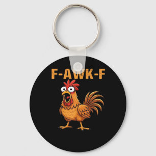 F-Awk-F Chicken F-Caw-F Rooster Funny Humour Meme Key Ring