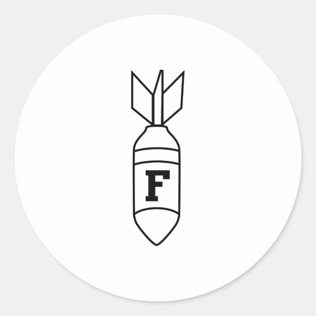 F Bomb Classic Round Sticker (Front)