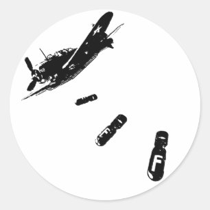F-Bomb Diver (Black) Classic Round Sticker