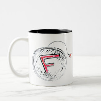 F Bomb | It's a doodle of a bomb with an F on it Two-Tone Coffee Mug