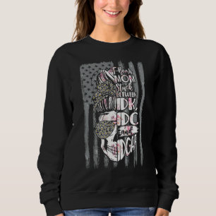 F Bomb Mum Momlife Mother's Day Messy Bun Skull Fl Sweatshirt