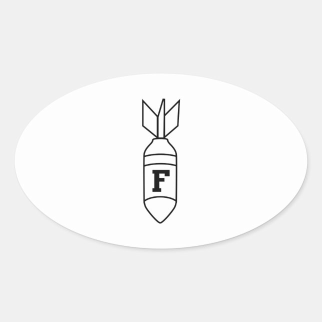 F Bomb Oval Sticker (Front)
