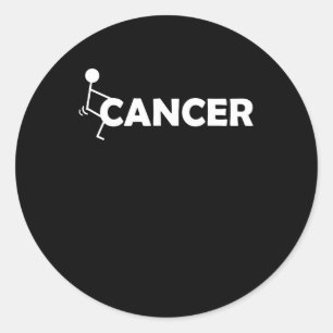 F Cancer Funny Stick figure Screw Hump It Classic Round Sticker
