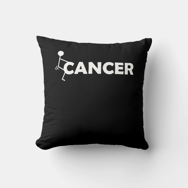 F Cancer Funny Stick figure Screw Hump It Cushion (Front)