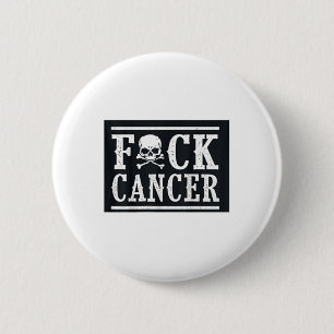 F Cancer Skull And Crossbones Skeleton Breast Canc 6 Cm Round Badge