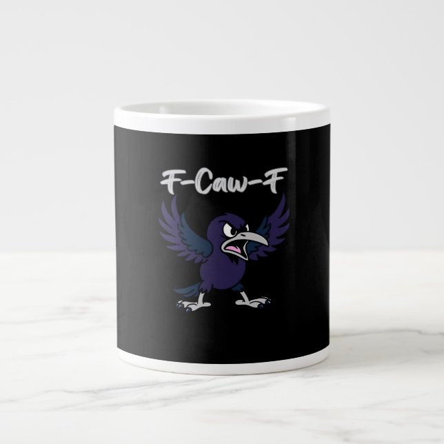F-Caw-F Aesthetic Graphic Large Coffee Mug (Front)