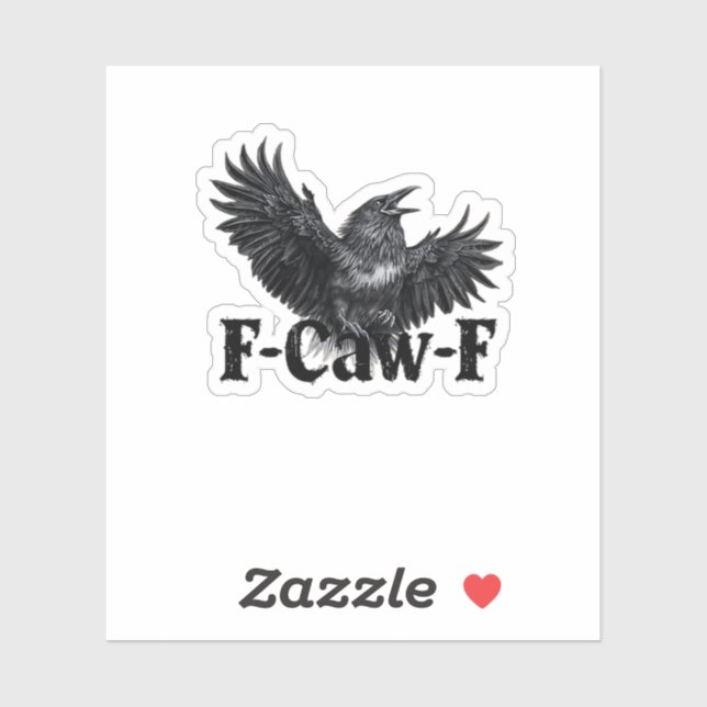 F-Caw-F Angry Raven Art Print Gothic Crow Illustra (Sheet)